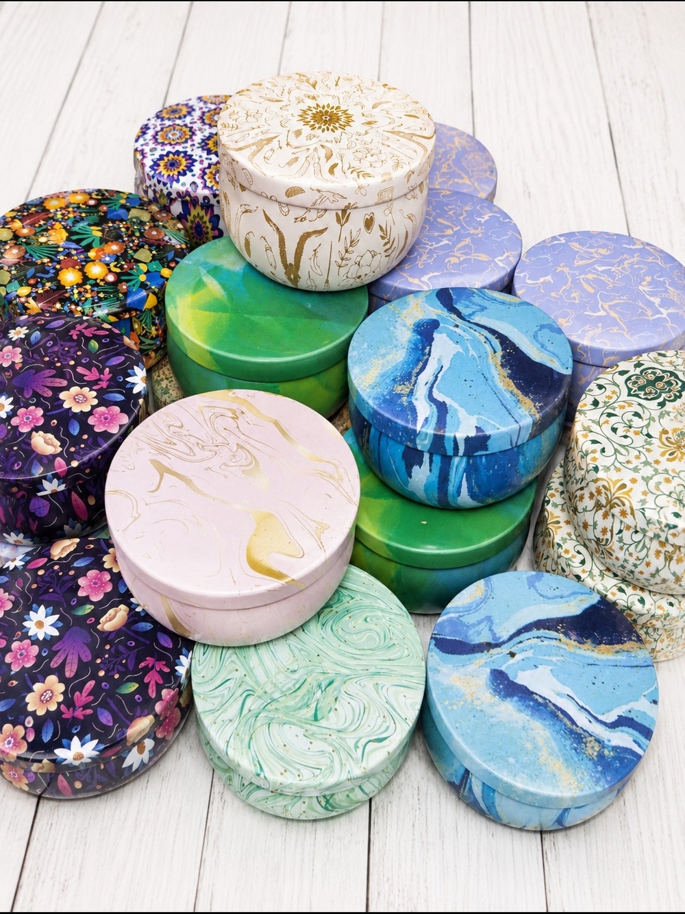 4 Soy Scented Tin Candles With Natural Stones Amethyst Quartz Tiger Eye Agates - Picture 11 of 11